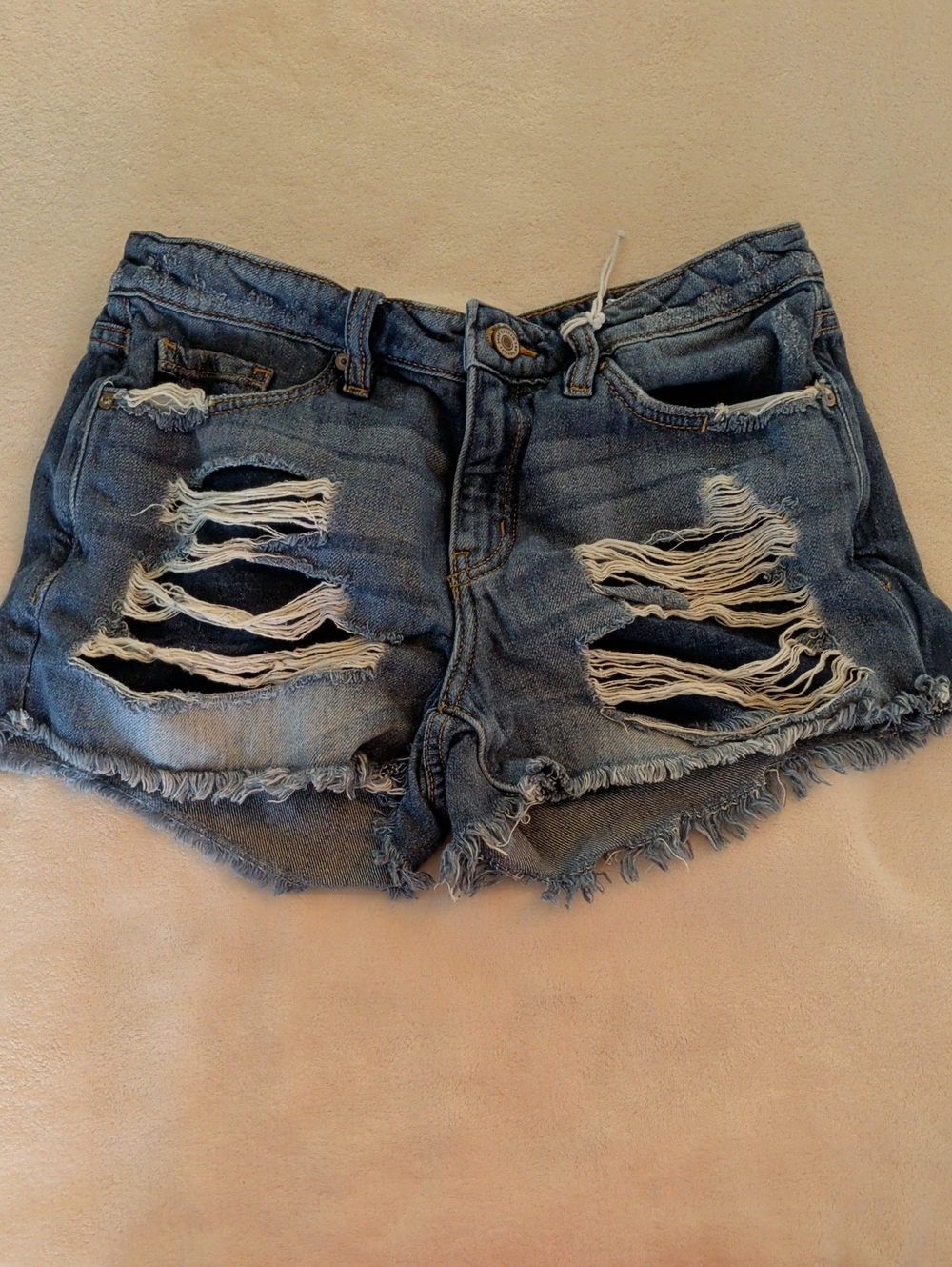 Kancan Distressed Blue Denim Cutoff Shorts